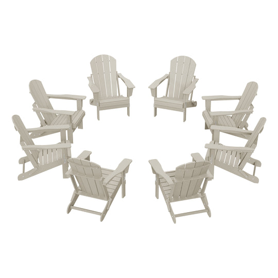 Malibu Outdoor Folding Poly Adirondack Chair (Set of 8)
