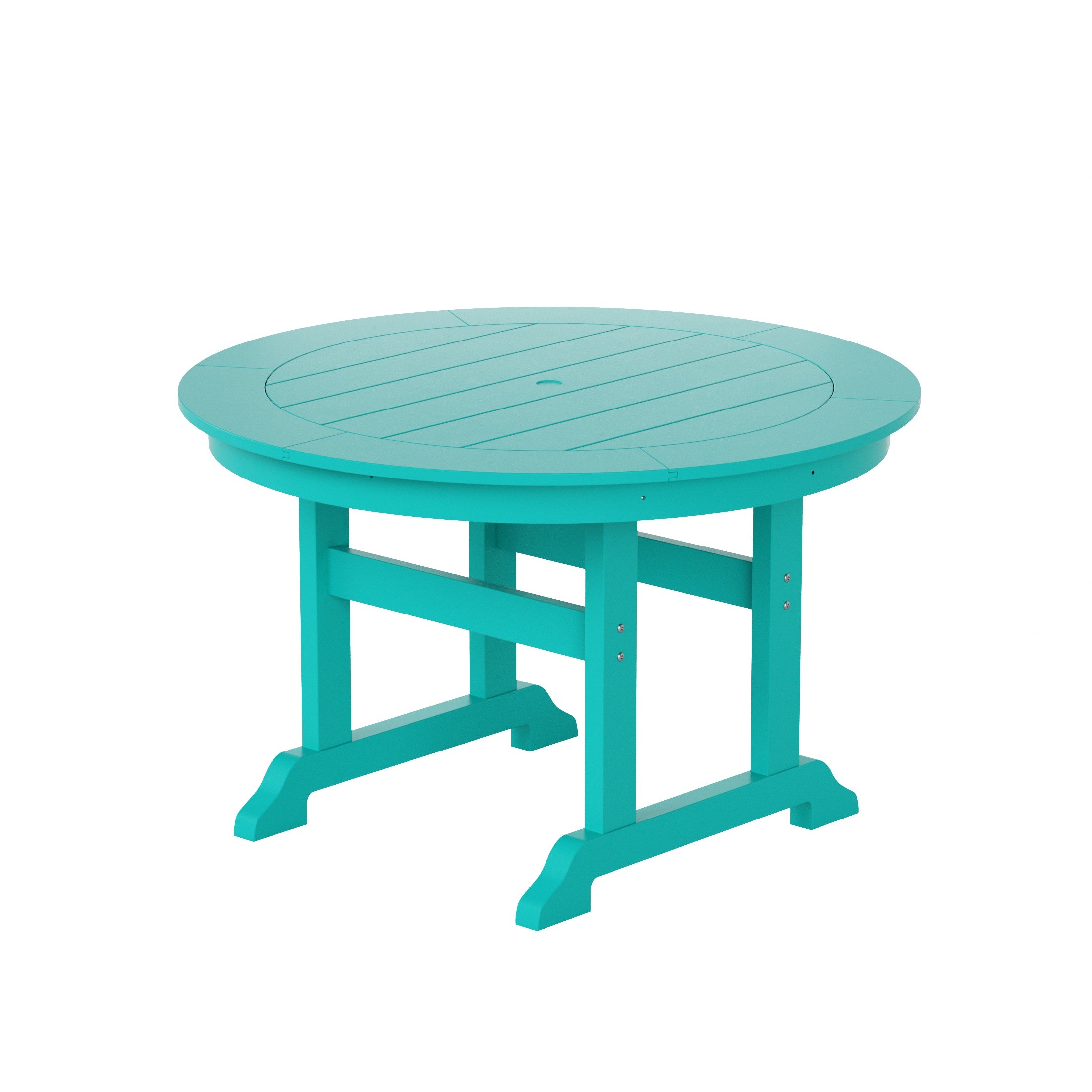 Malibu 5-Piece HDPE Round Patio Dining Table Set with Foldable Chairs