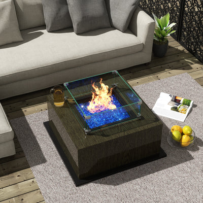 Sansom Square Tempered Glass Fire Flame Guard