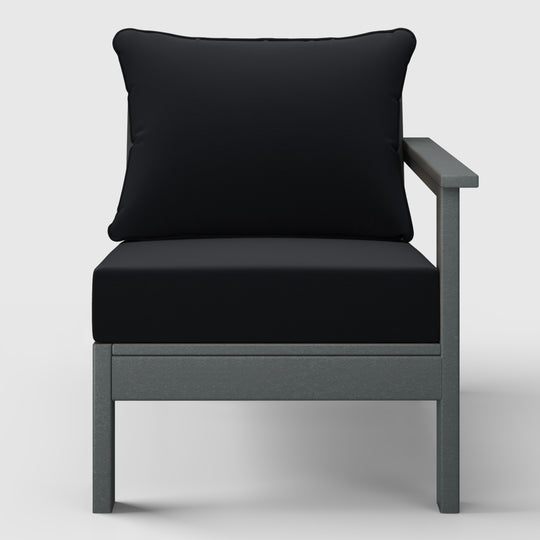 Avalon Outdoor Patio HDPE Right Arm Sectional Corner Club Chair with Patio Cushions
