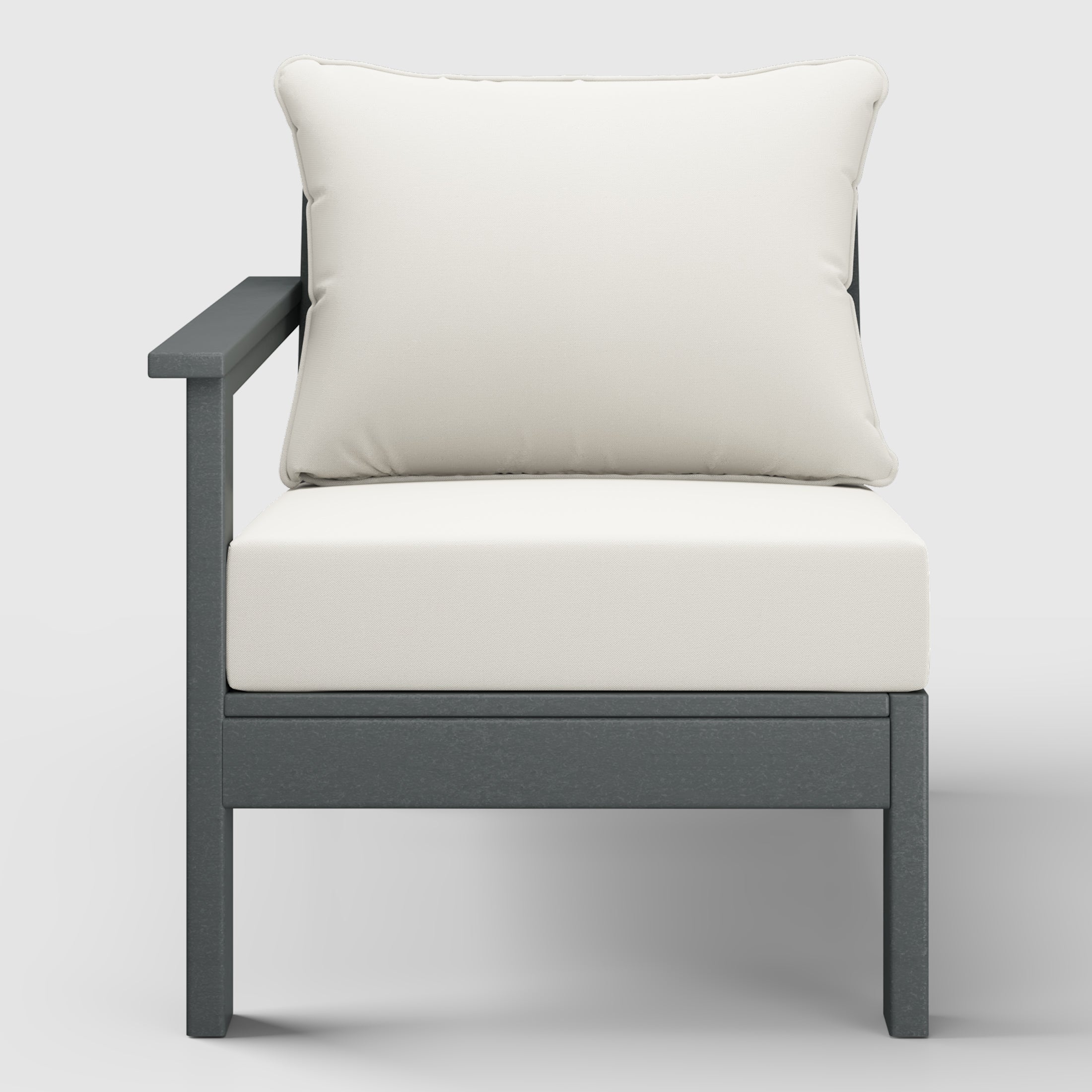 Avalon Outdoor Patio HDPE Left Arm Sectional Corner Club Chair with Patio Cushions