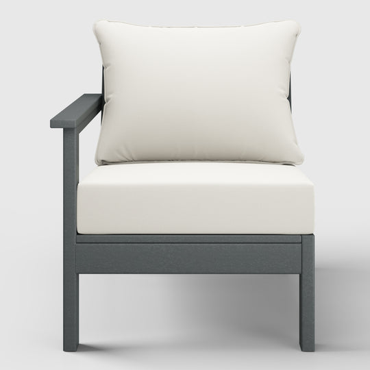 Avalon Outdoor Patio HDPE Left Arm Sectional Corner Club Chair with Patio Cushions