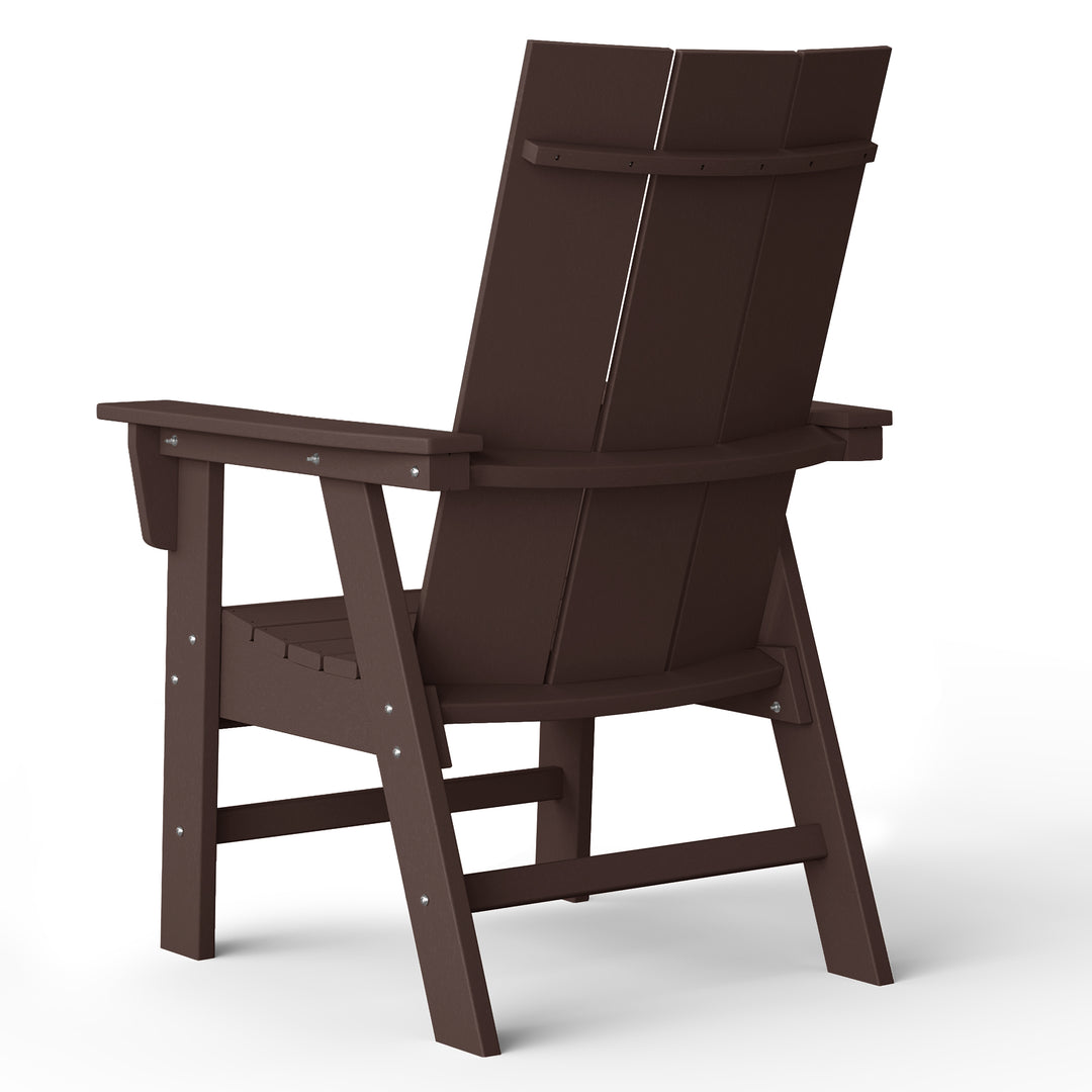 Ashore Outdoor Patio HDPE Plastic Modern Adirondack Dining Chair