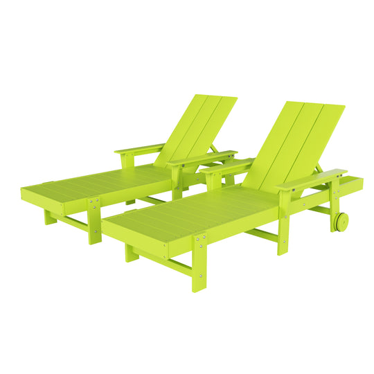 Ashore 2 Piece Reclining Chaise Lounge With Arms & Wheels