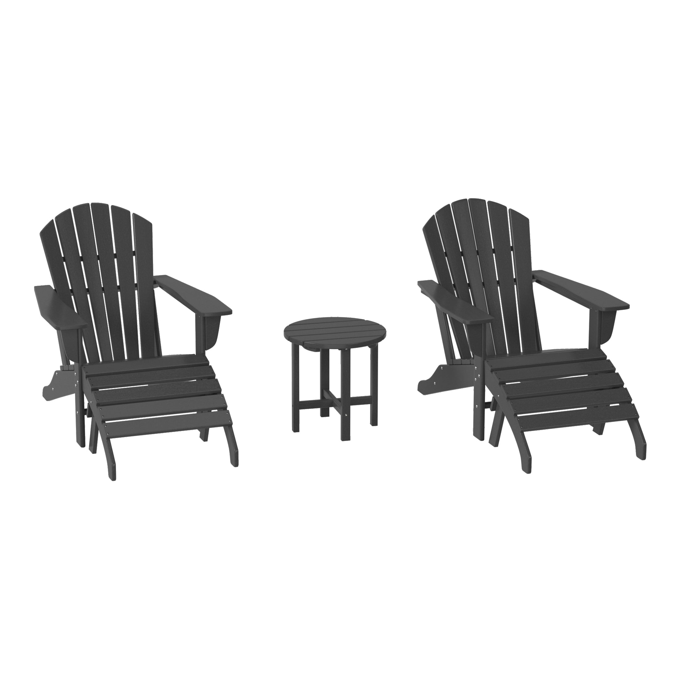 Dylan Outdoor Adirondack Chair With Ottoman And Side Table 5-Piece Set