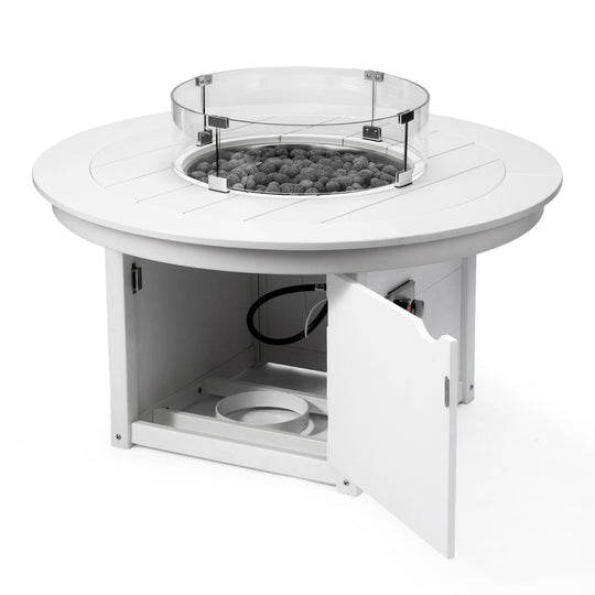 Helios 47" Modern Outdoor 55,000 BTU Patio Propane Round Fire Pit Table