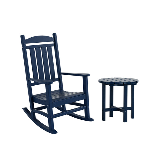 Malibu Outdoor Patio Porch Rocking Chair with Side Table Set