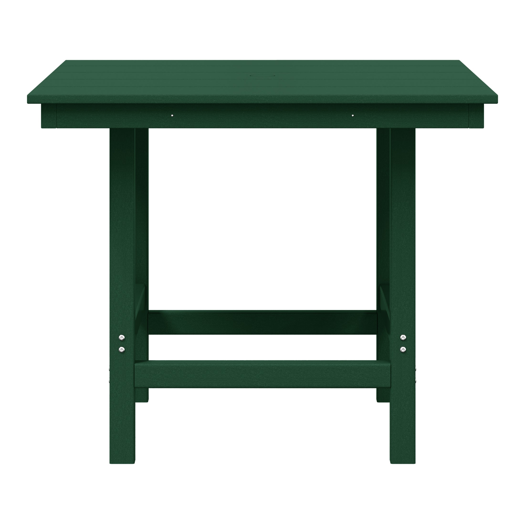 Ashore Outdoor HDPE 36" Square Patio Dining Table with Umbrella Hole