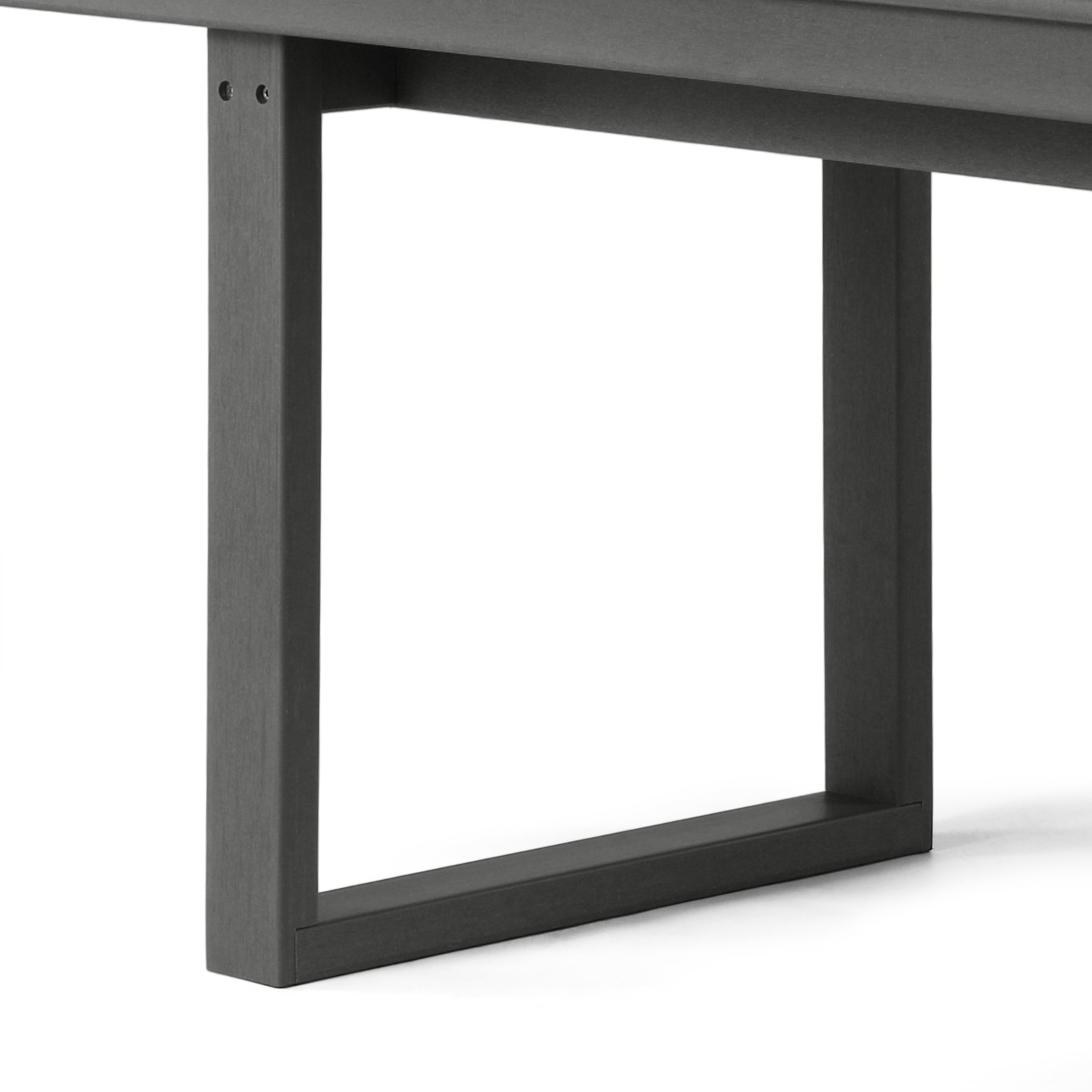 Paloma 68" Outdoor HDPE Modern Rectangular Patio Dining Table With Umbrella Hole