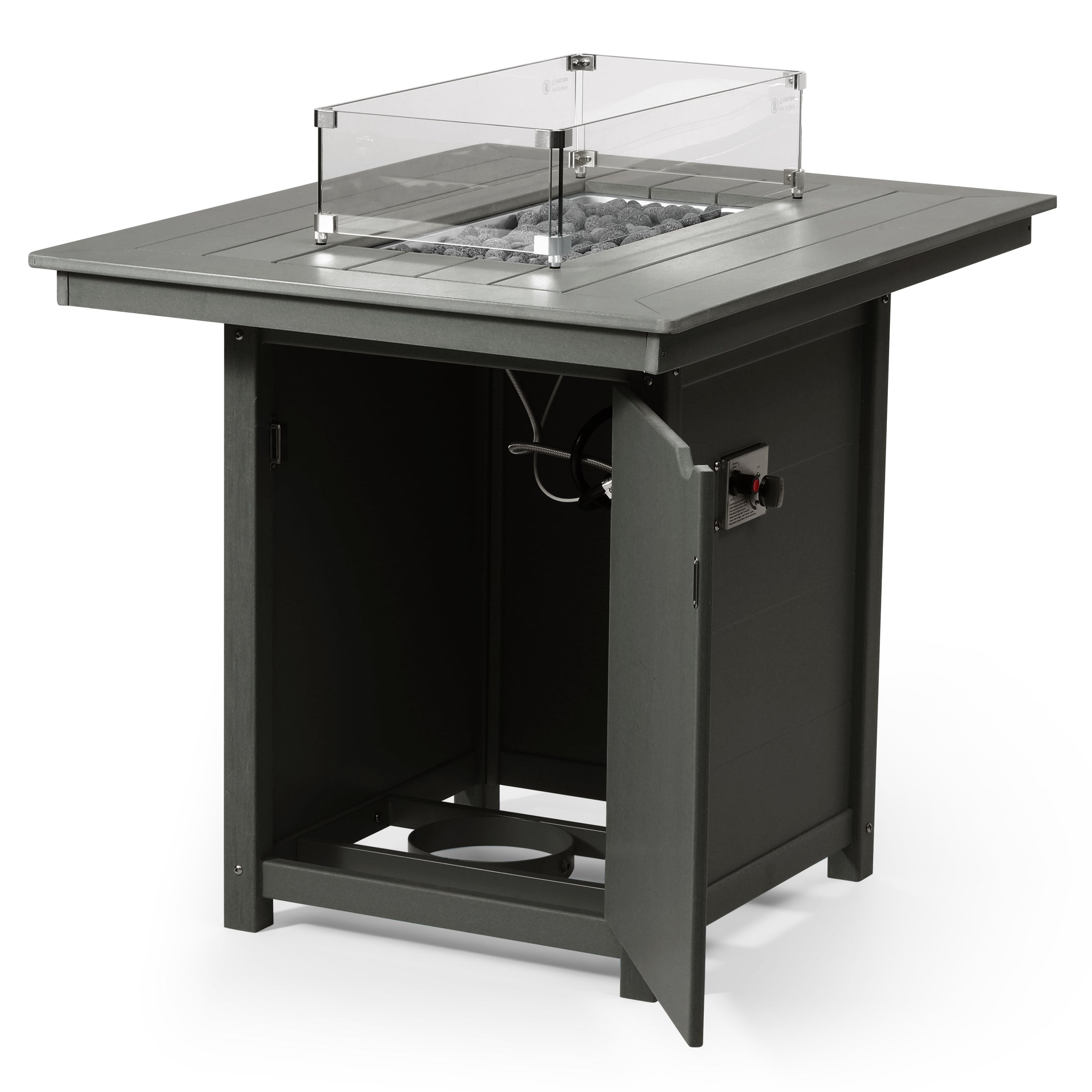 Helios 46" Modern Outdoor Patio Gas Propane Rectangle Fire Pit Table
