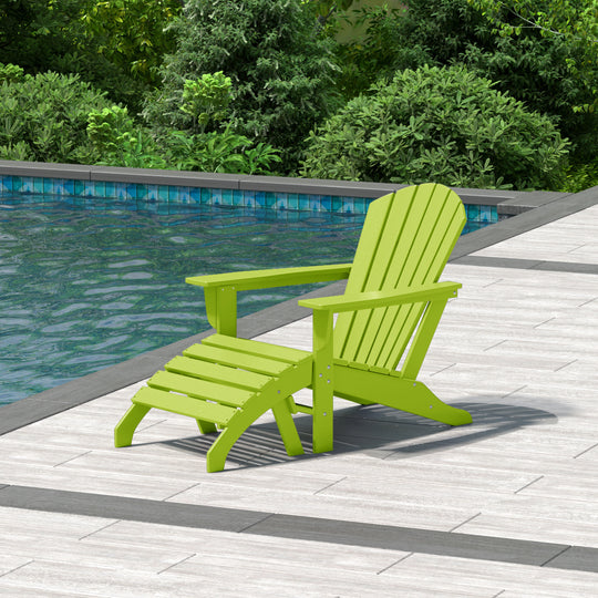 Dylan Outdoor Adirondack Chair With Ottoman 2-Piece Set