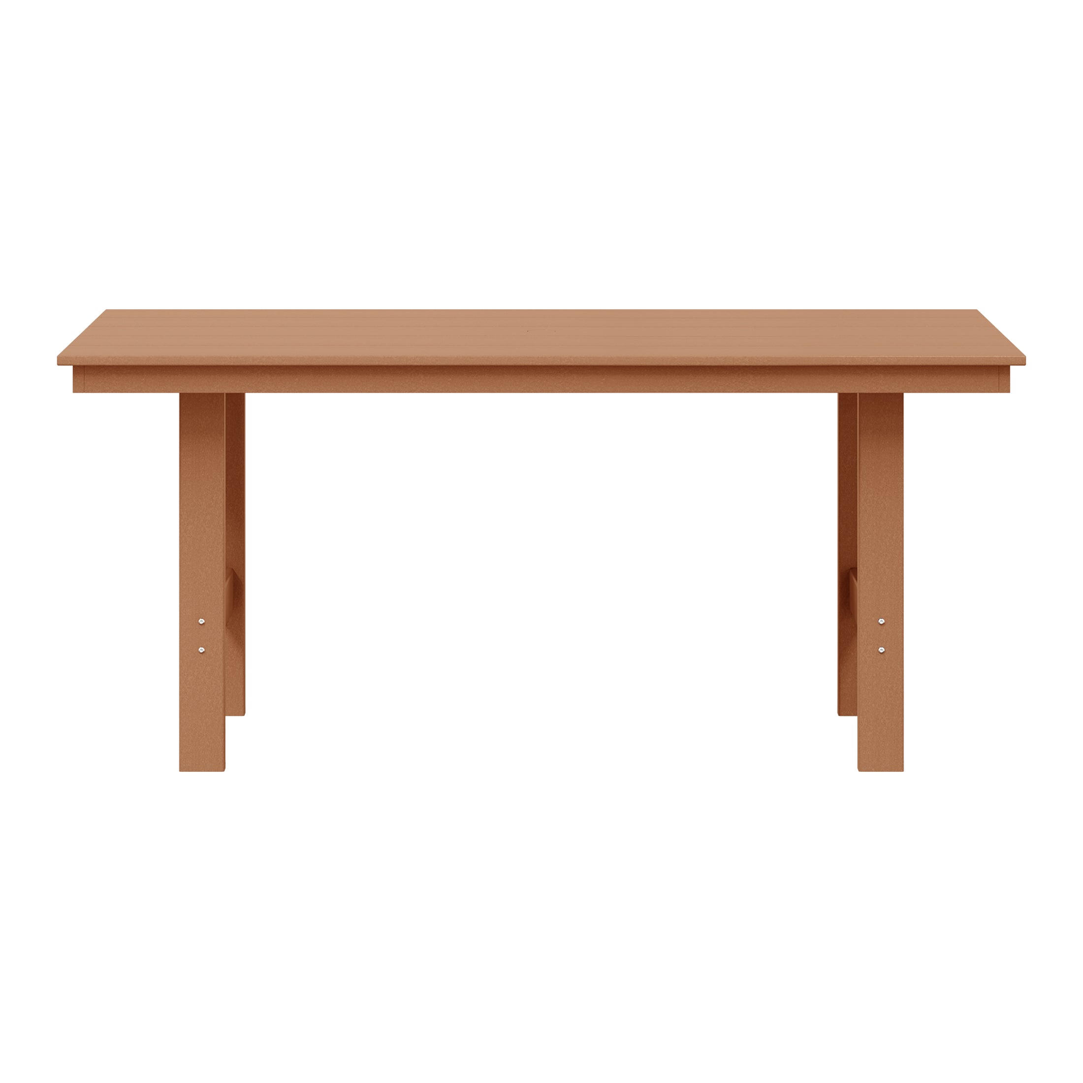 Ashore Outdoor Modern HDPE 66" Wide Rectangle Patio Dining Table for 6
