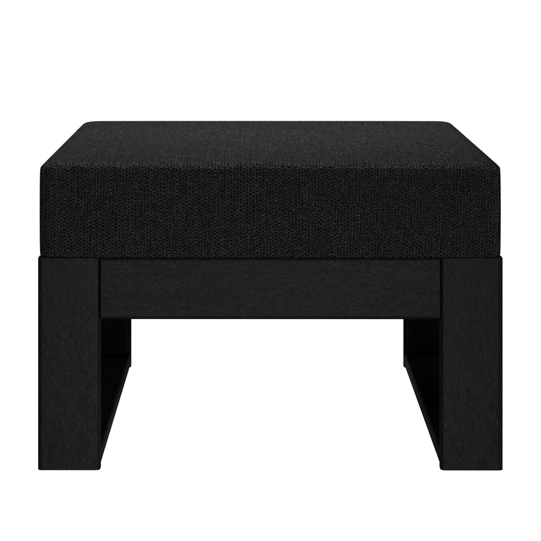 Montara Outdoor HDPE Patio Ottoman with Waterproof Olefin Cushions