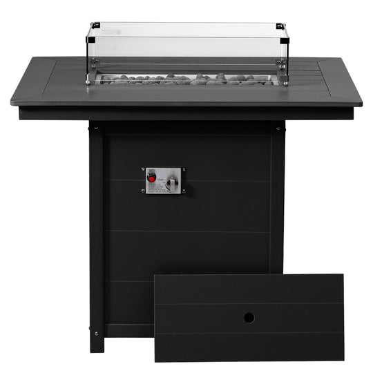 Helios 46" Modern Outdoor Patio Gas Propane Rectangle Fire Pit Table