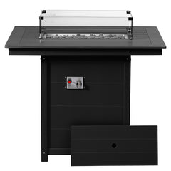 Helios 46" Modern Outdoor Patio Gas Propane Rectangle Fire Pit Table