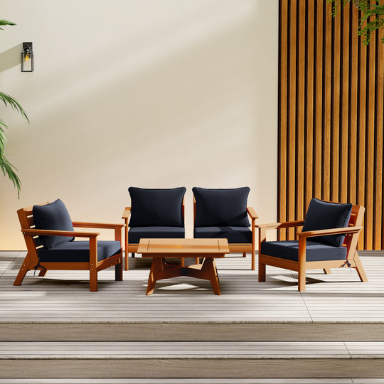 Avalon Outdoor 5-Piece Modular Sectional Patio Furniture Sofa Set