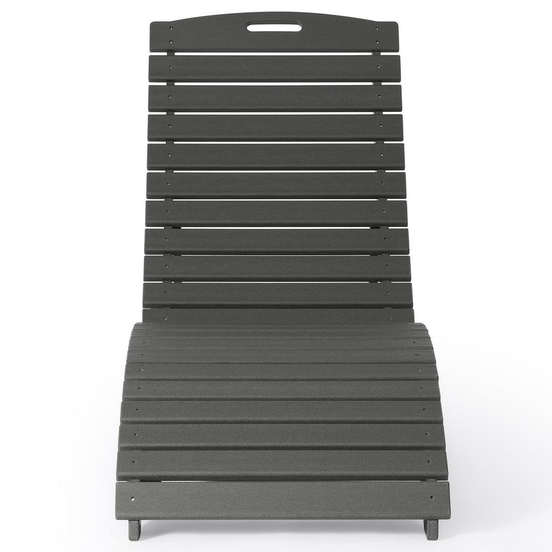 Outdoor HDPE In-Pool Patio Chaise Lounge Chair With Wheels