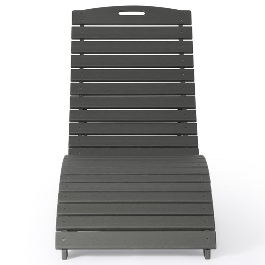 Outdoor HDPE In-Pool Patio Chaise Lounge Chair With Wheels