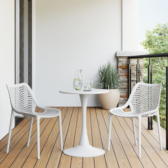 Playa Outdoor Stackable Modern Plastic Dining Chairs (Set of 2)
