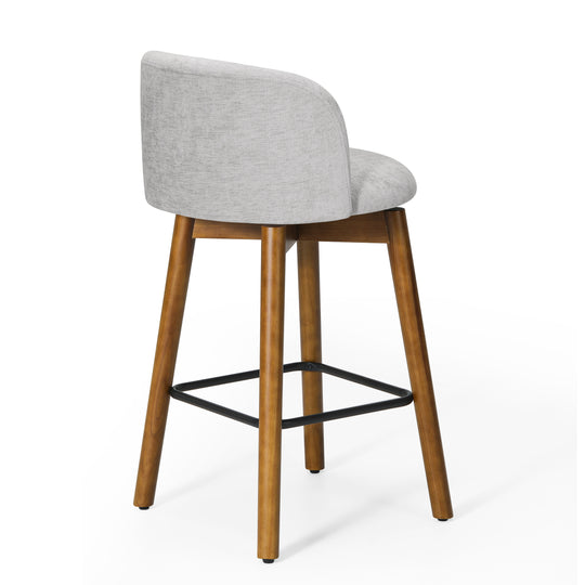Soho Modern Chenille Upholstered 26" Counter Height Swivel Bar Stools (Set of 2)