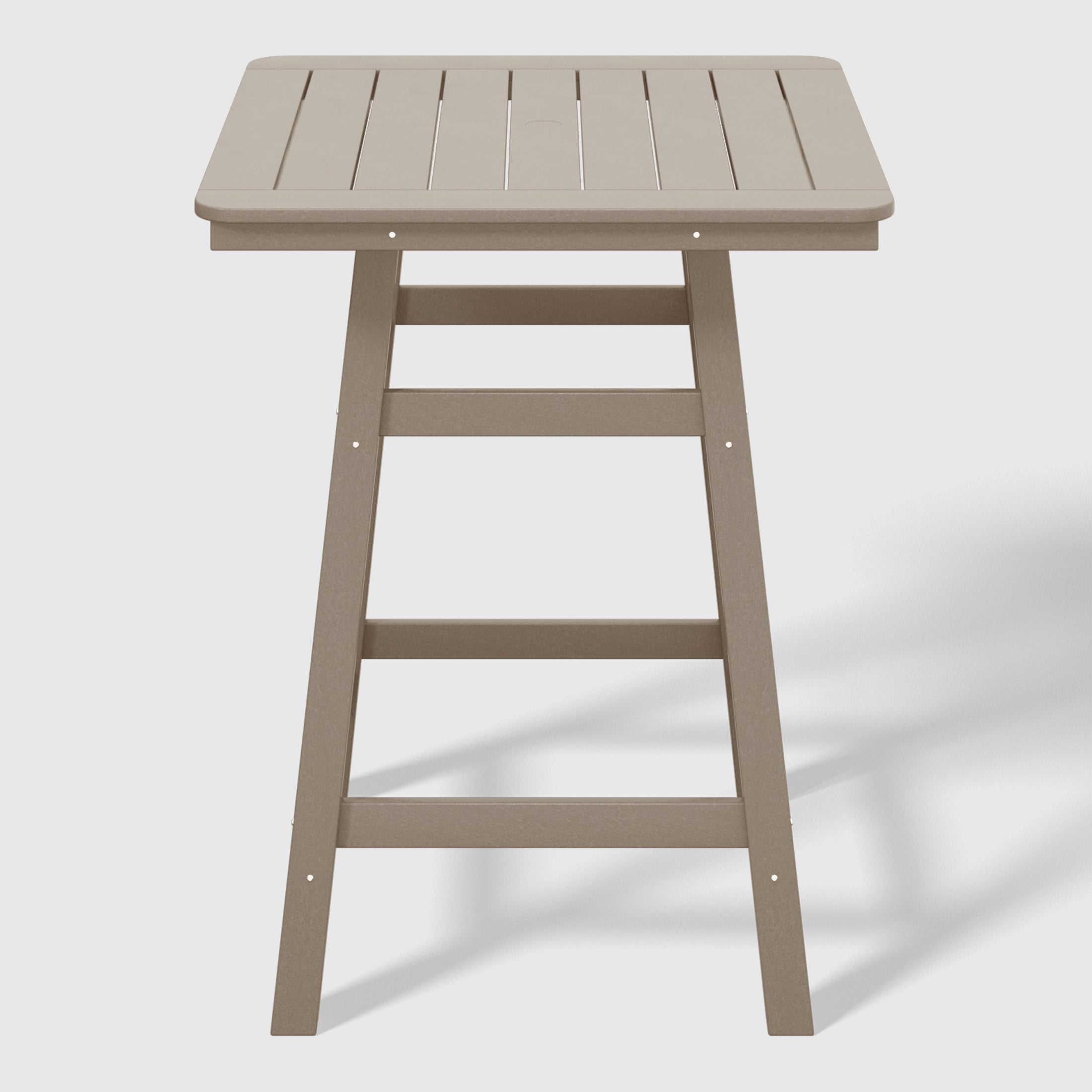 Malibu 30" Square Outdoor Patio Counter High Bistro Bar Table With Umbrella Hole