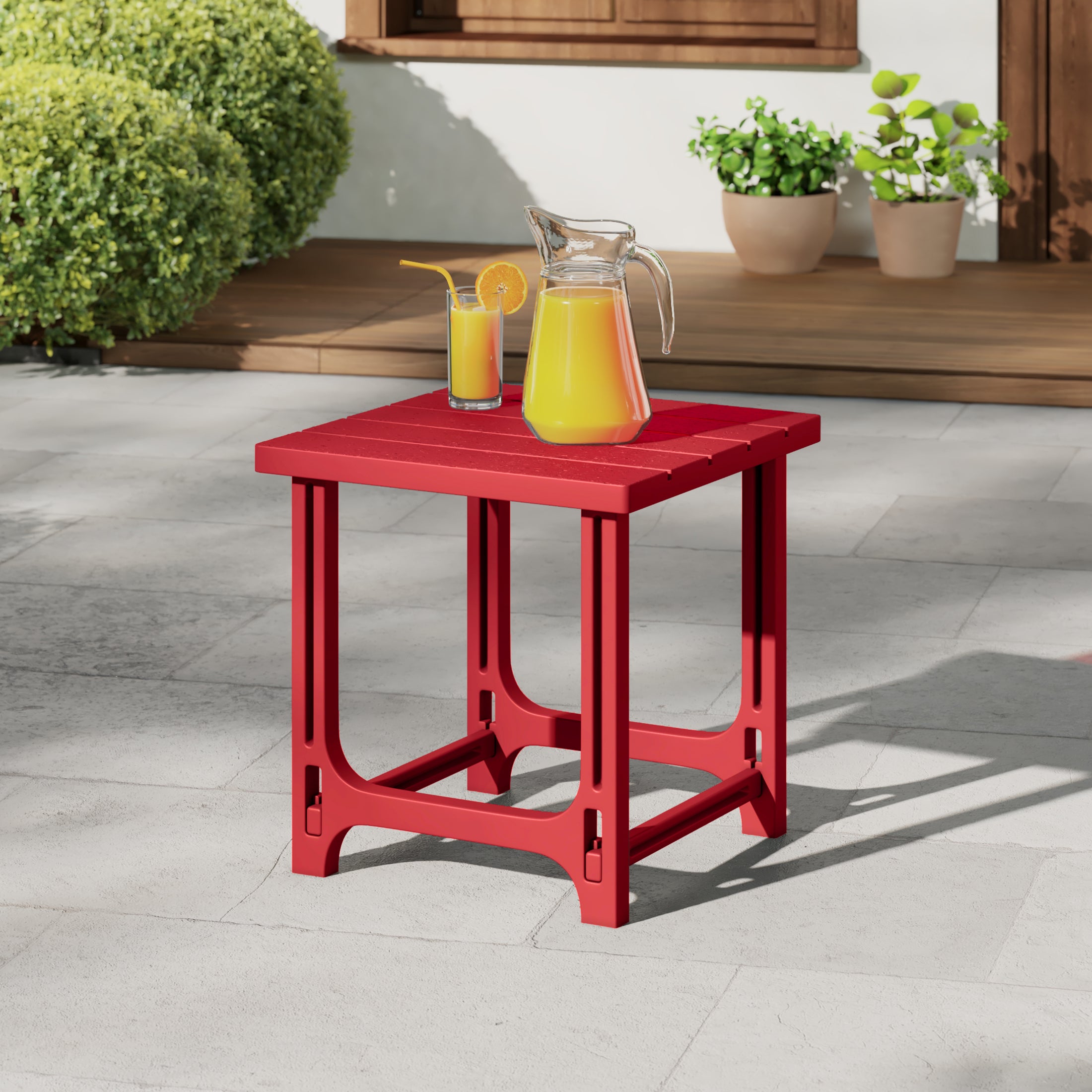 Azura Outdoor 18" HDPE Square Adirondack Patio Side Table