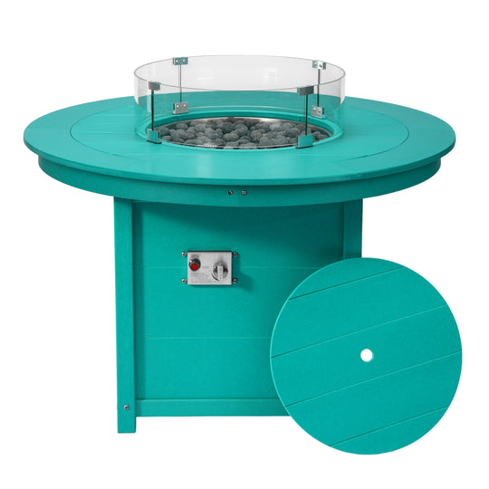 Helios 47" Modern Outdoor Patio Propane Gas Round Fire Pit Table
