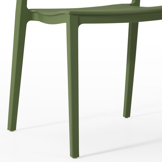 Playa Outdoor Modern Stackable Plastic Patio Bistro Dining Side Chairs (Set of 2)