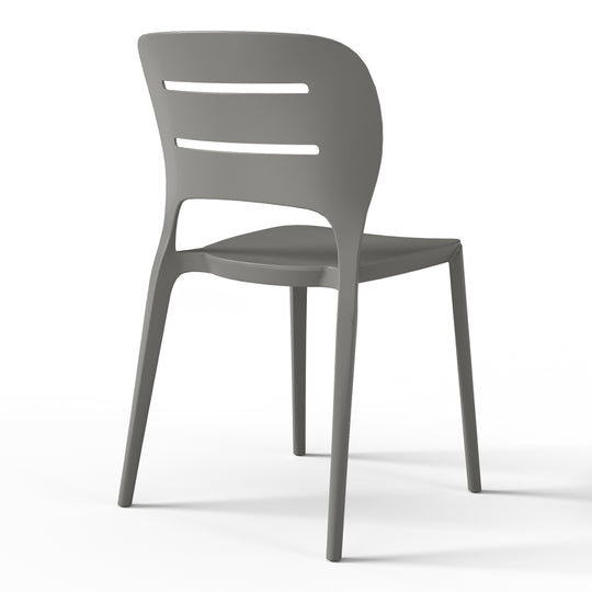 Playa Outdoor Modern Stackable Plastic Patio Dining Side Chairs (Set of 2)