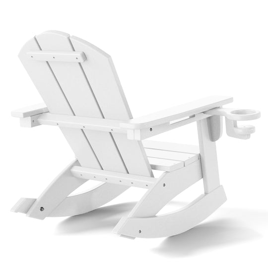 Malibu Outdoor HDPE Plastic Preschool Toddler Classic Adirondack Rocking Chairs (Set of 2)