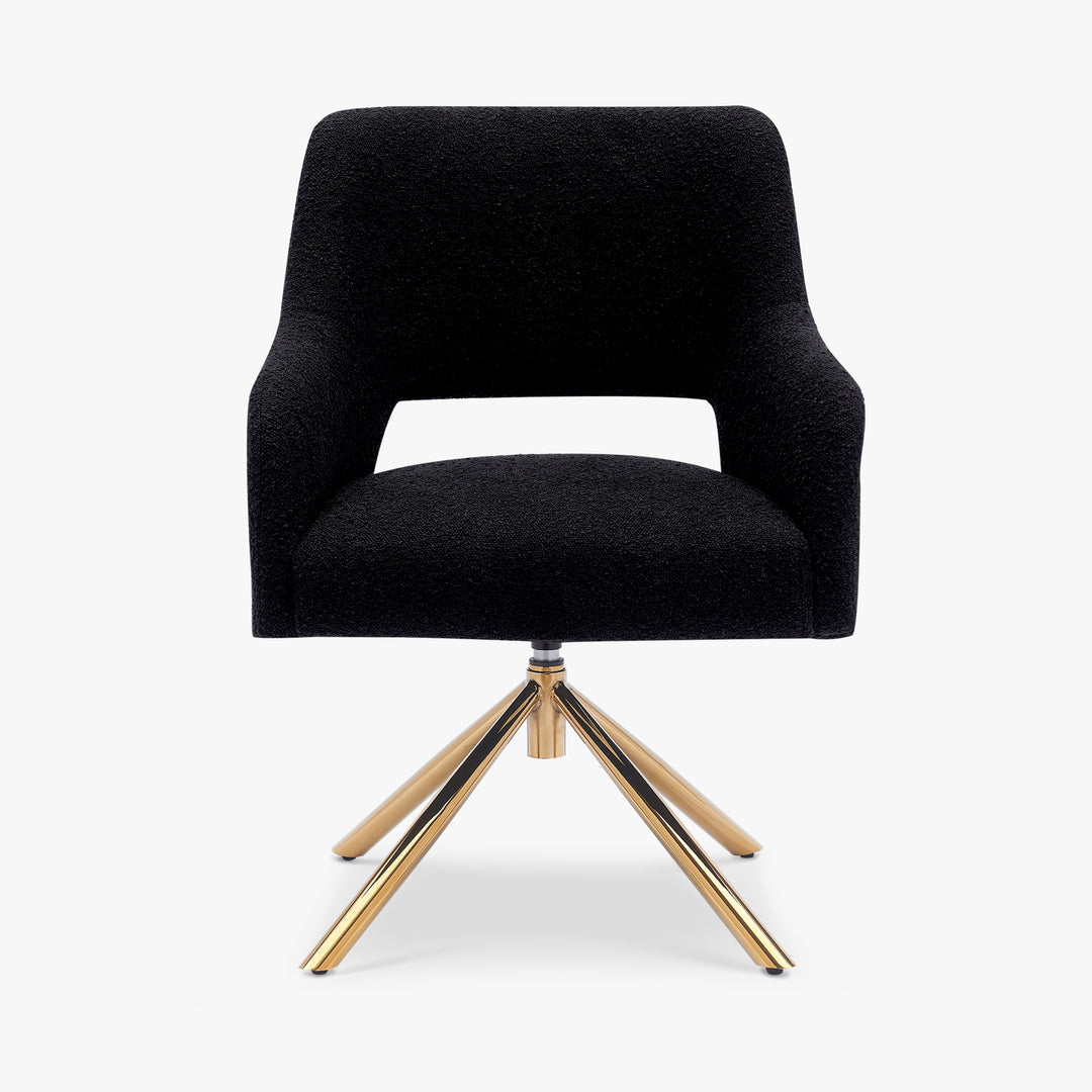 Genevieve Mid-Century Modern Wide Boucle Swivel Accent Arm Chair (Set of 4)