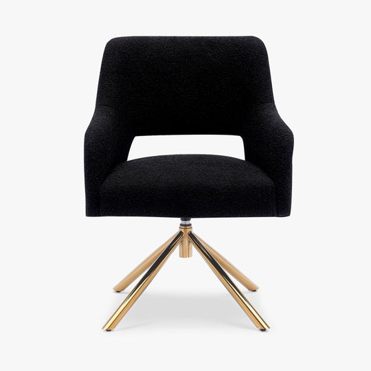 Genevieve Mid-Century Modern Wide Boucle Swivel Accent Arm Chair (Set of 4)