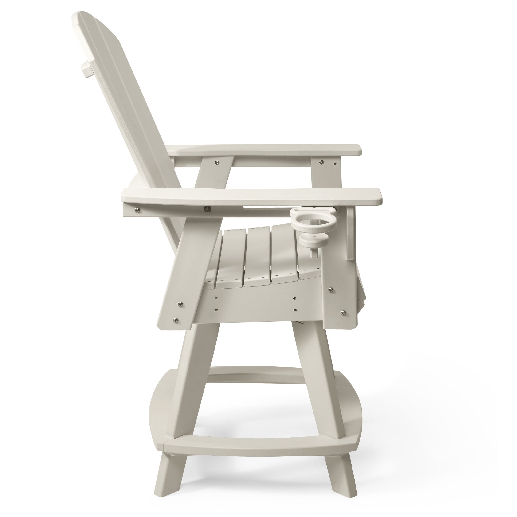 Malibu Outdoor HDPE Adirondack Swivel Counter Height Bar Chair With Cup Holder