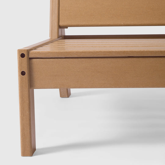 Avalon Outdoor HDPE Deep Seating Modular Armless Patio Chair with Patio Cushions