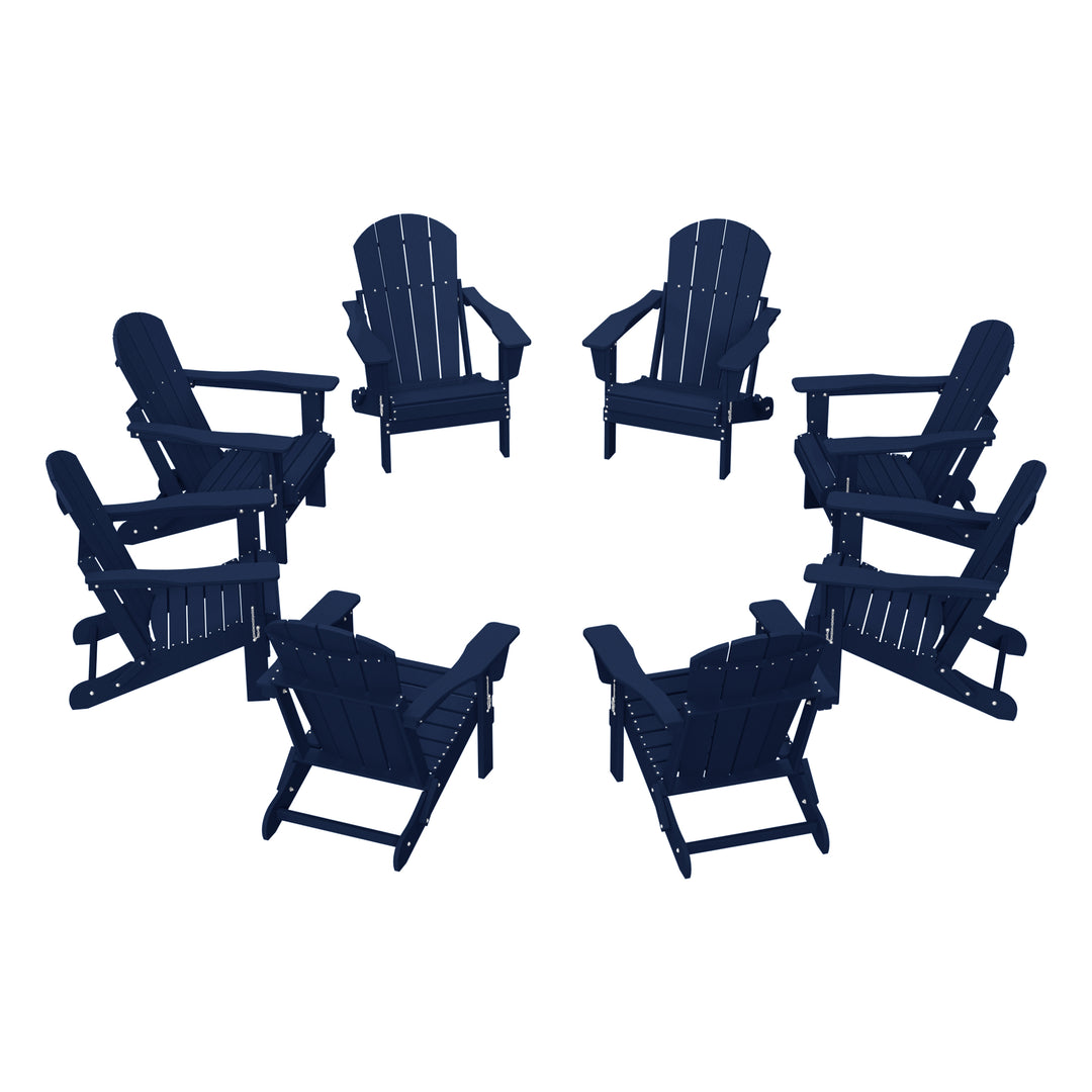 Malibu Outdoor Folding Poly Adirondack Chair (Set of 8)