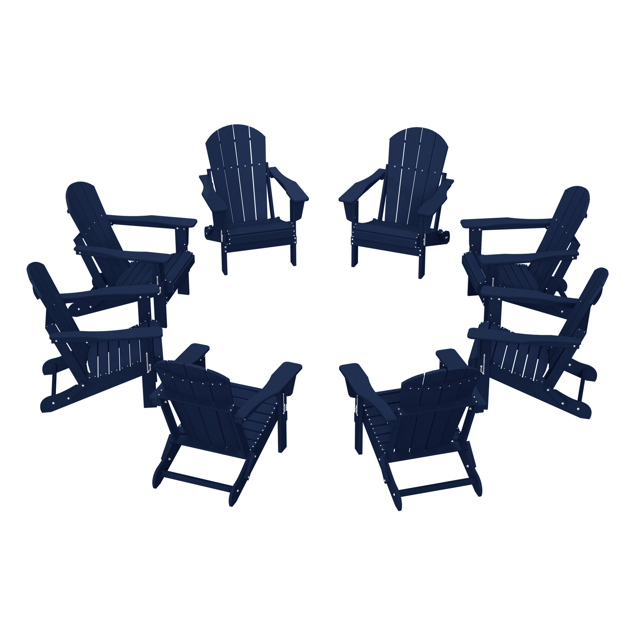 Malibu Outdoor Folding Poly Adirondack Chair (Set of 8)