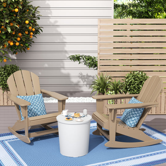 Malibu Westintrends 2 piece set Outdoor / Patio Poly Adirondack rocking chairs ( 2 seater )