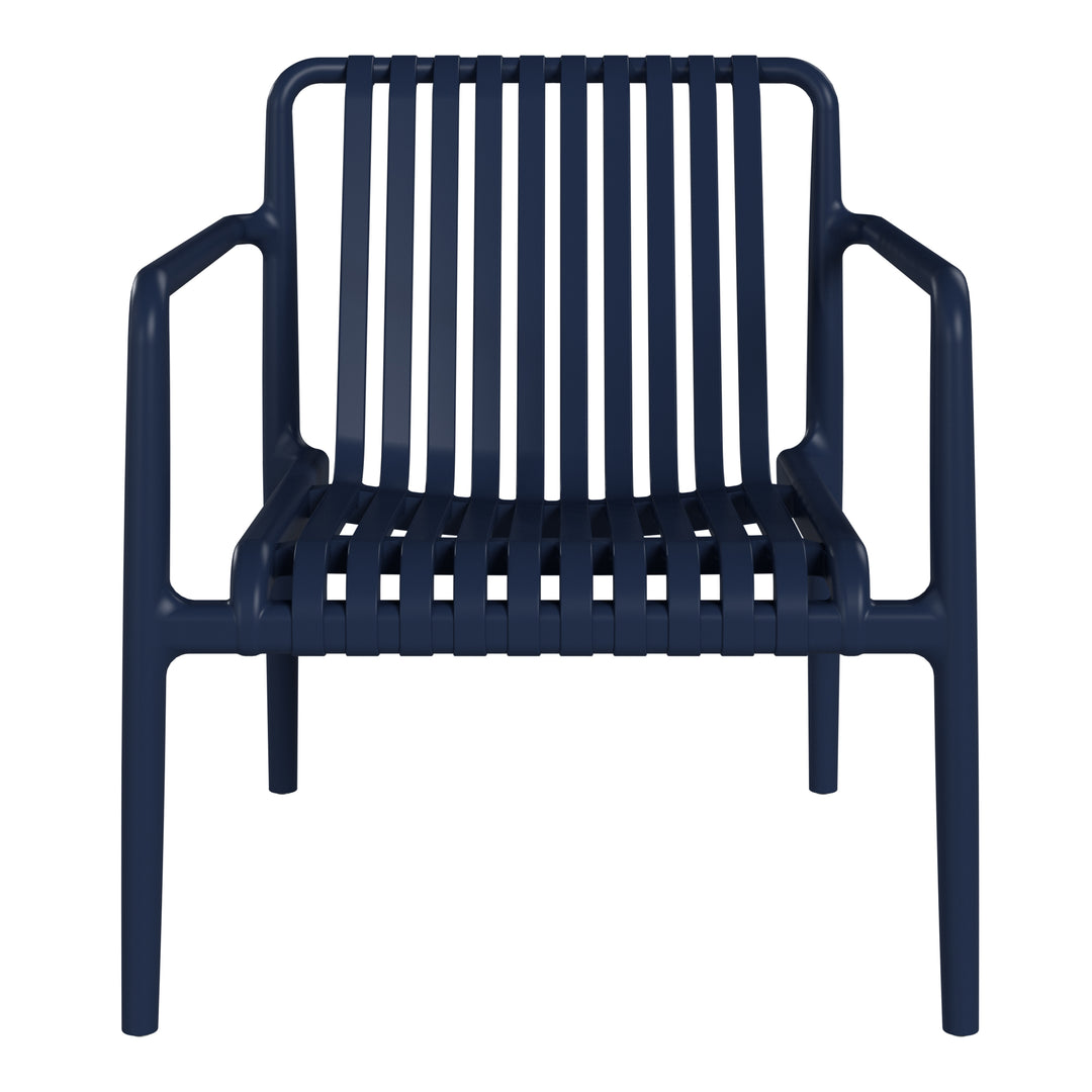 Playa Outdoor Modern Stackable Plastic Patio Club Armchairs (Set of 2)