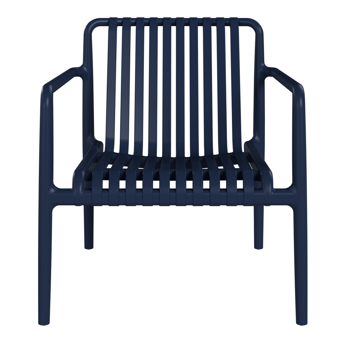 Playa Outdoor Modern Stackable Plastic Patio Club Armchairs (Set of 2)