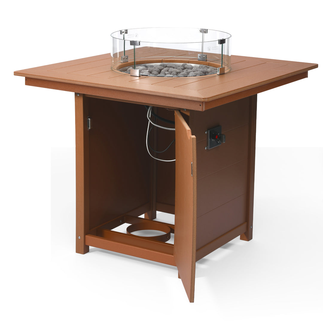 Helios 42" Modern Outdoor Patio Gas Propane Square Fire Pit Table