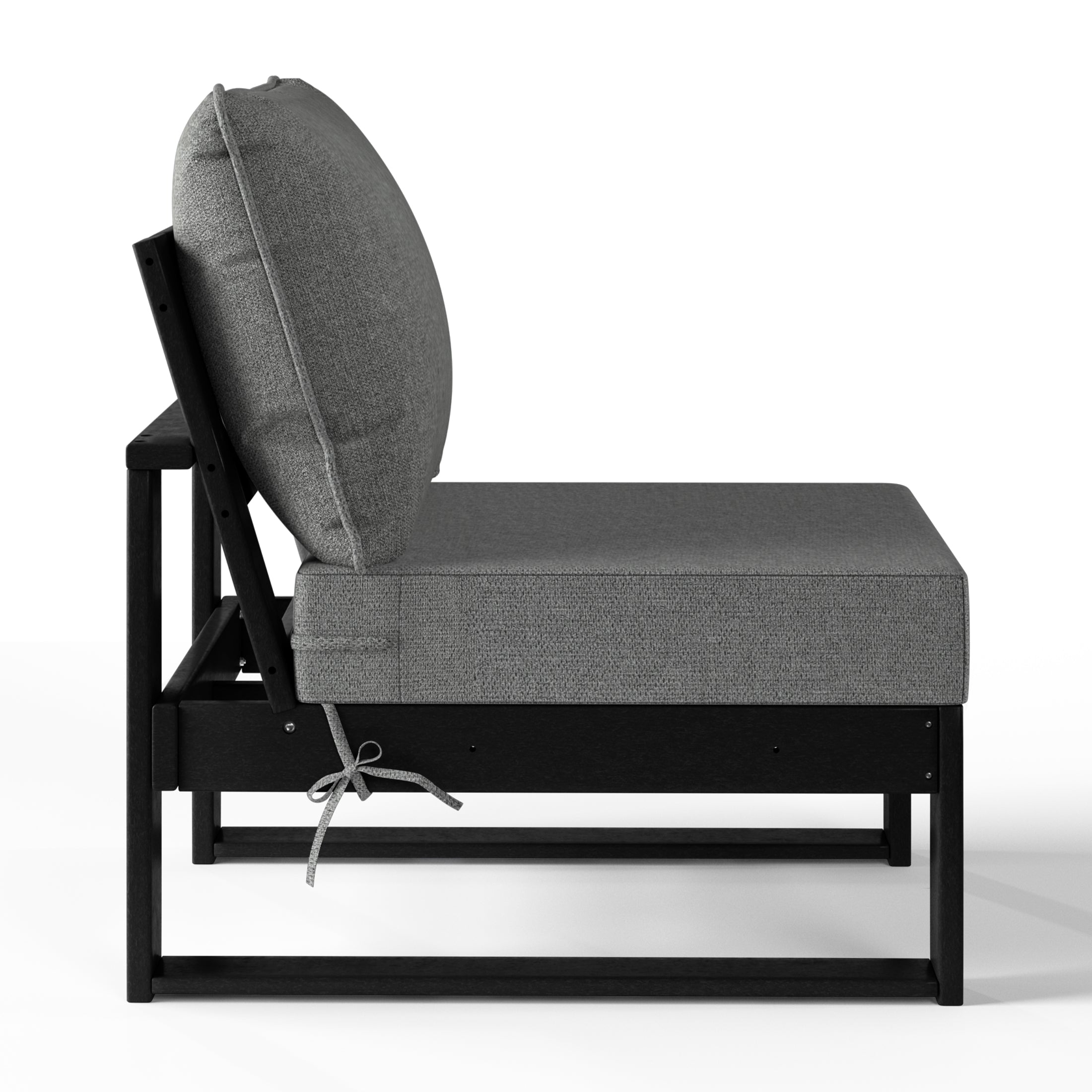 Montara Outdoor HDPE Sectional Armless Chair with Water-Proof Patio Cushions