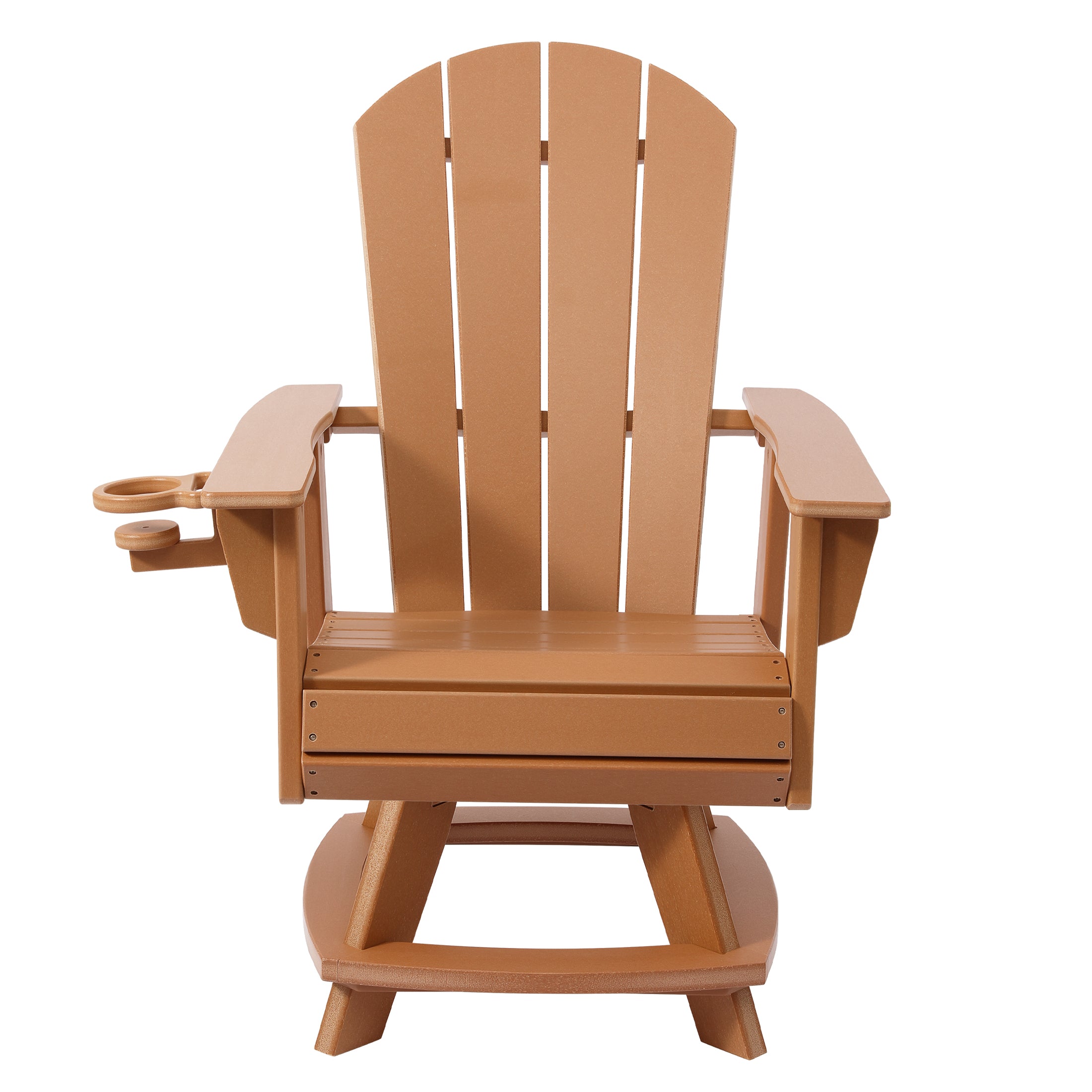 Malibu Outdoor HDPE Swivel Adirondack Patio Dining Chair With Cup Holder