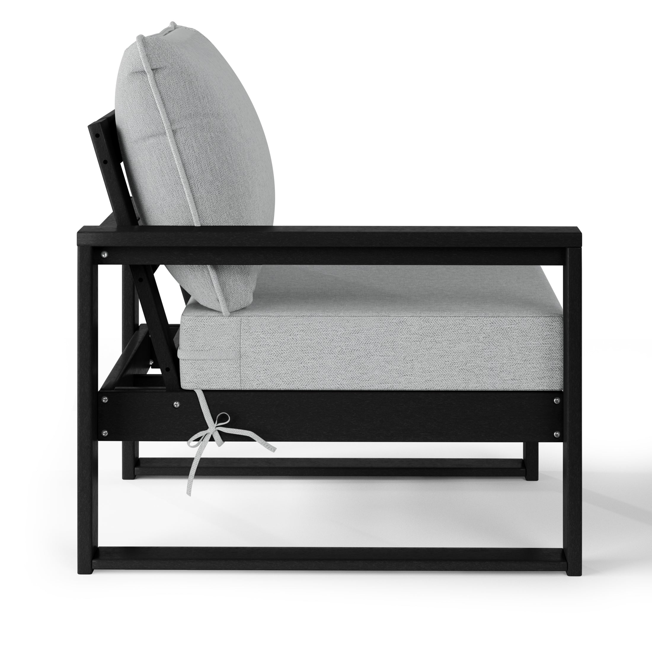 Montara Outdoor HDPE Left Arm Sectional Patio Corner Club Chair with Patio Cushions