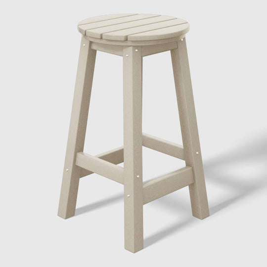 Malibu 24" HDPE Outdoor Patio Round Counter Height Bar Stool Set of 2
