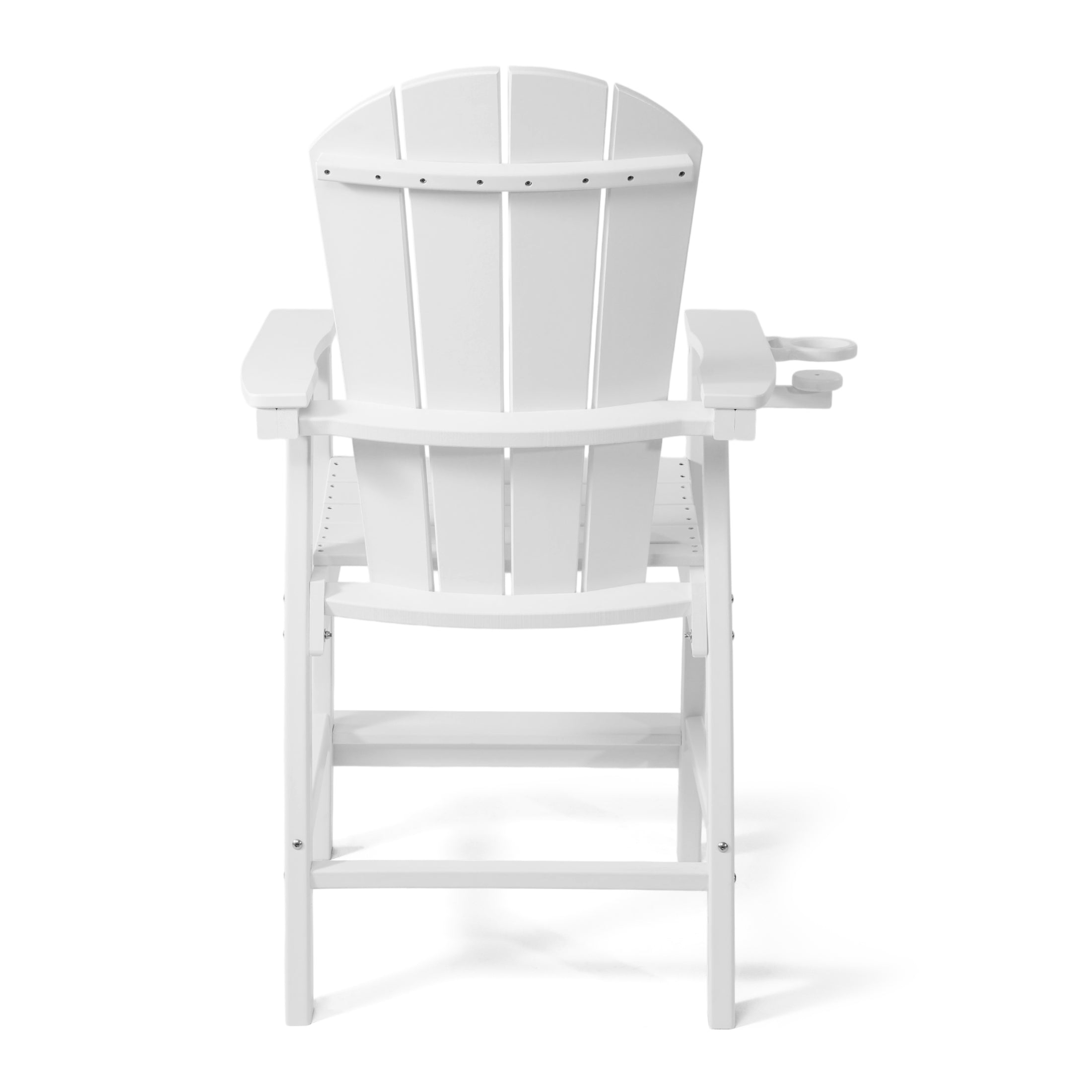 Malibu Outdoor HDPE  Tall Adirondack Counter Height Bar Chair With Cup Holder