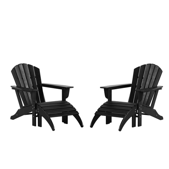 Dylan Outdoor Adirondack Chair With Ottoman 4-Piece Set