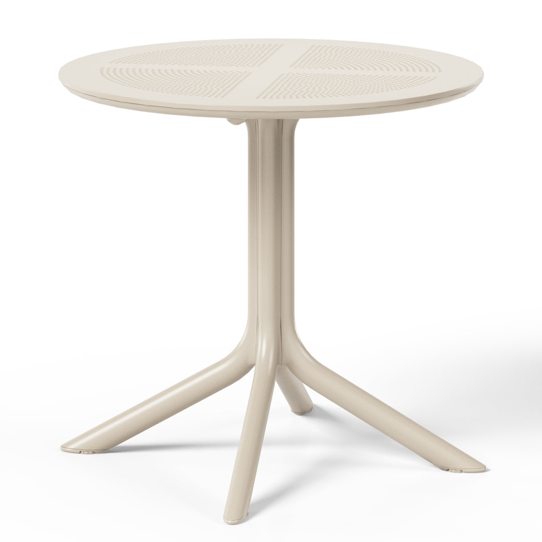 Playa 31.5" Round Plastic Outdoor Patio Dining Table for 4