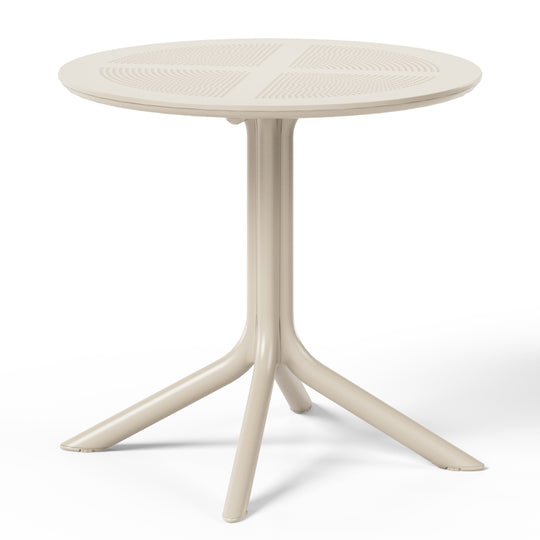 Playa 31.5" Round Plastic Outdoor Patio Dining Table for 4