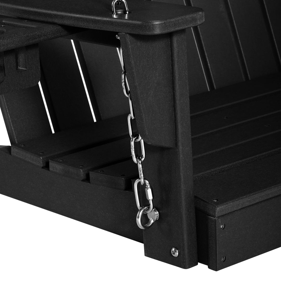 St. Augustine 4ft Outdoor HDPE Poly Farmhouse Hanging Porch Swing With Cup Holders