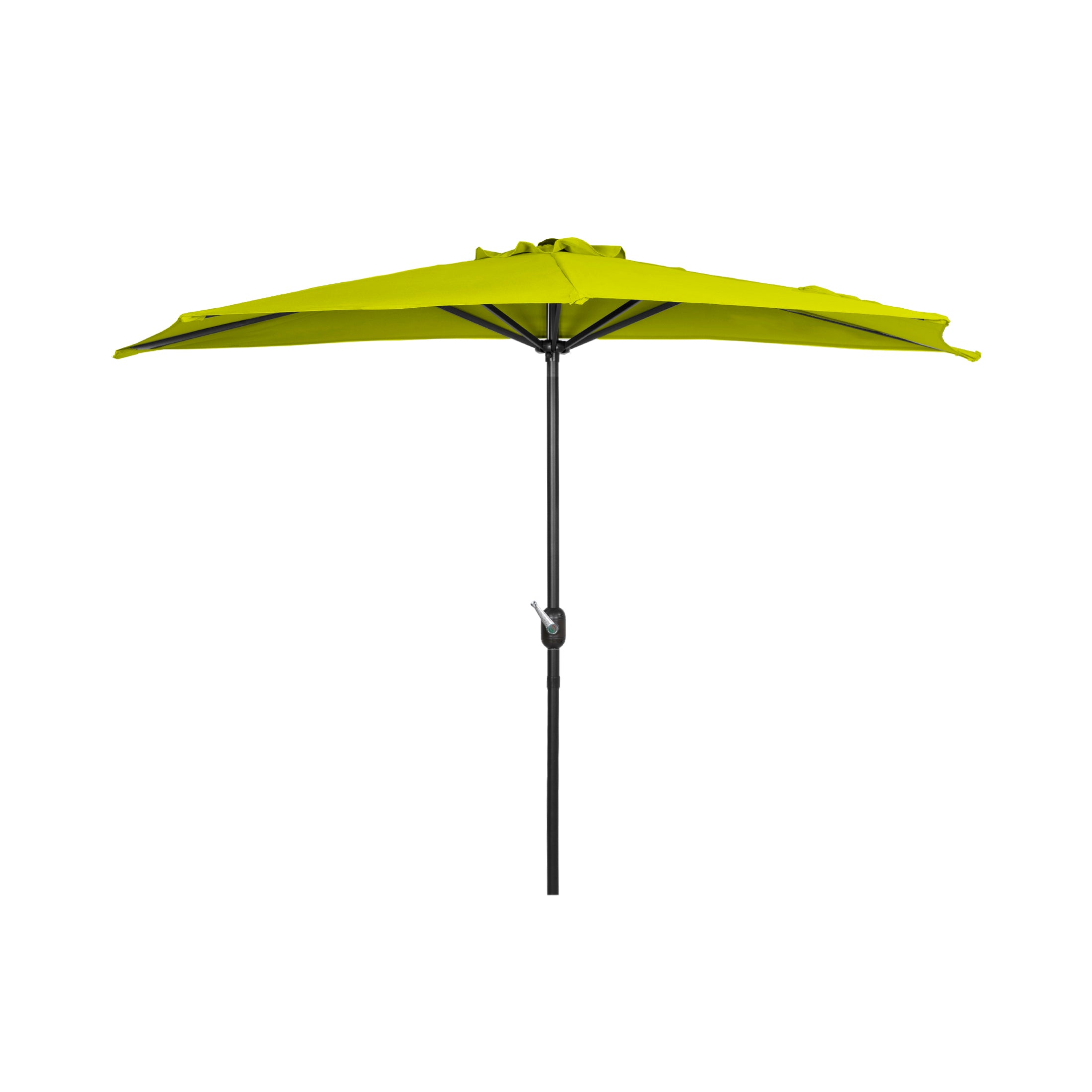 Lanai 9 ft. Aluminum Half Market Crank Lift Patio Umbrella
